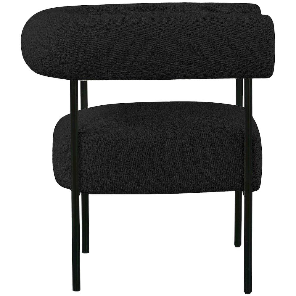 Alt View 3. Meridian Furniture - Blake Black Boucle Fabric Accent Chair - Black.