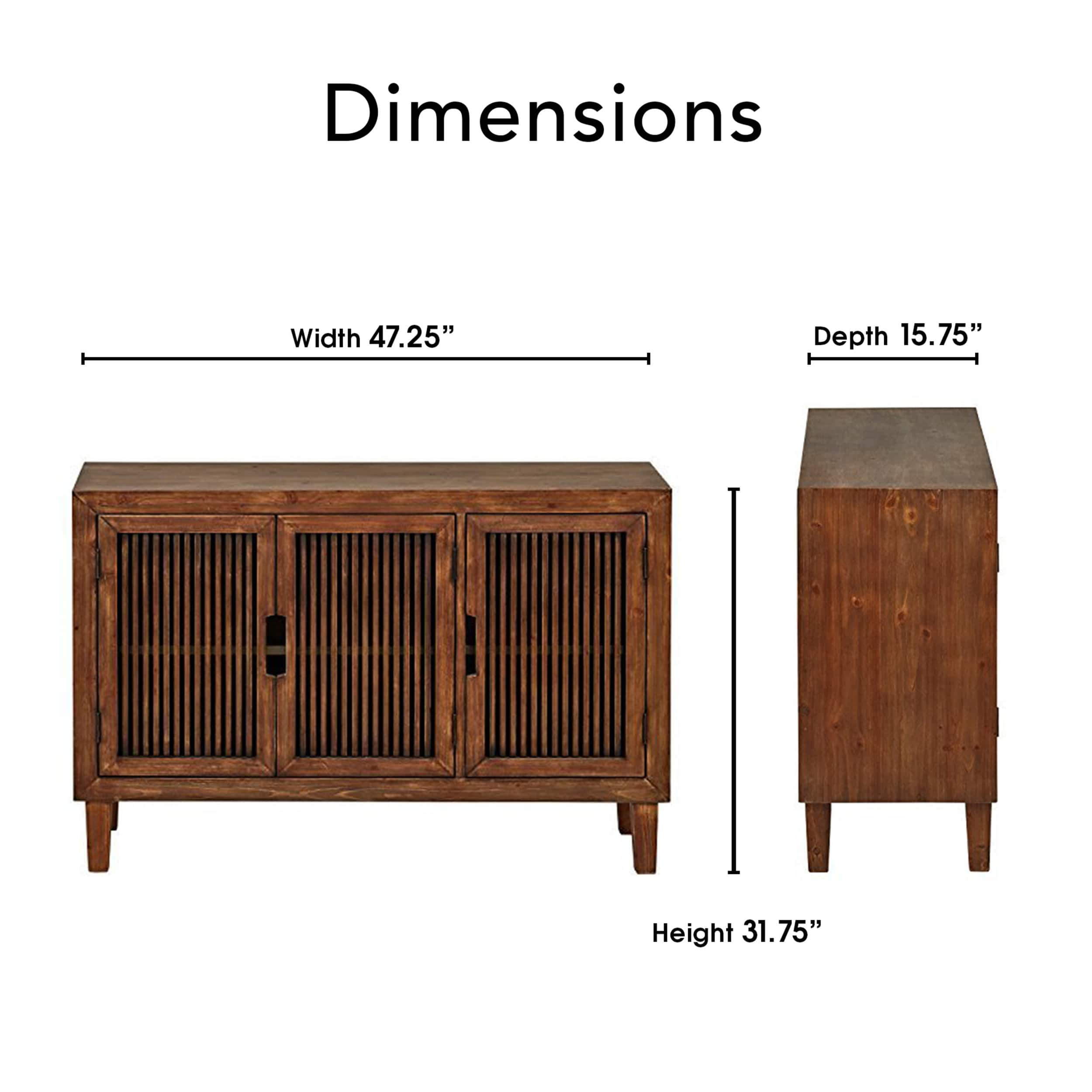 Adore Decor – Sawyer 3-Door Cabinet – Brown Sansujyuku sansujyuku.com