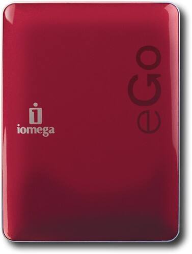Front Standard. Iomega - eGo 500GB External USB 2.0 Hard Drive - Ruby Red.