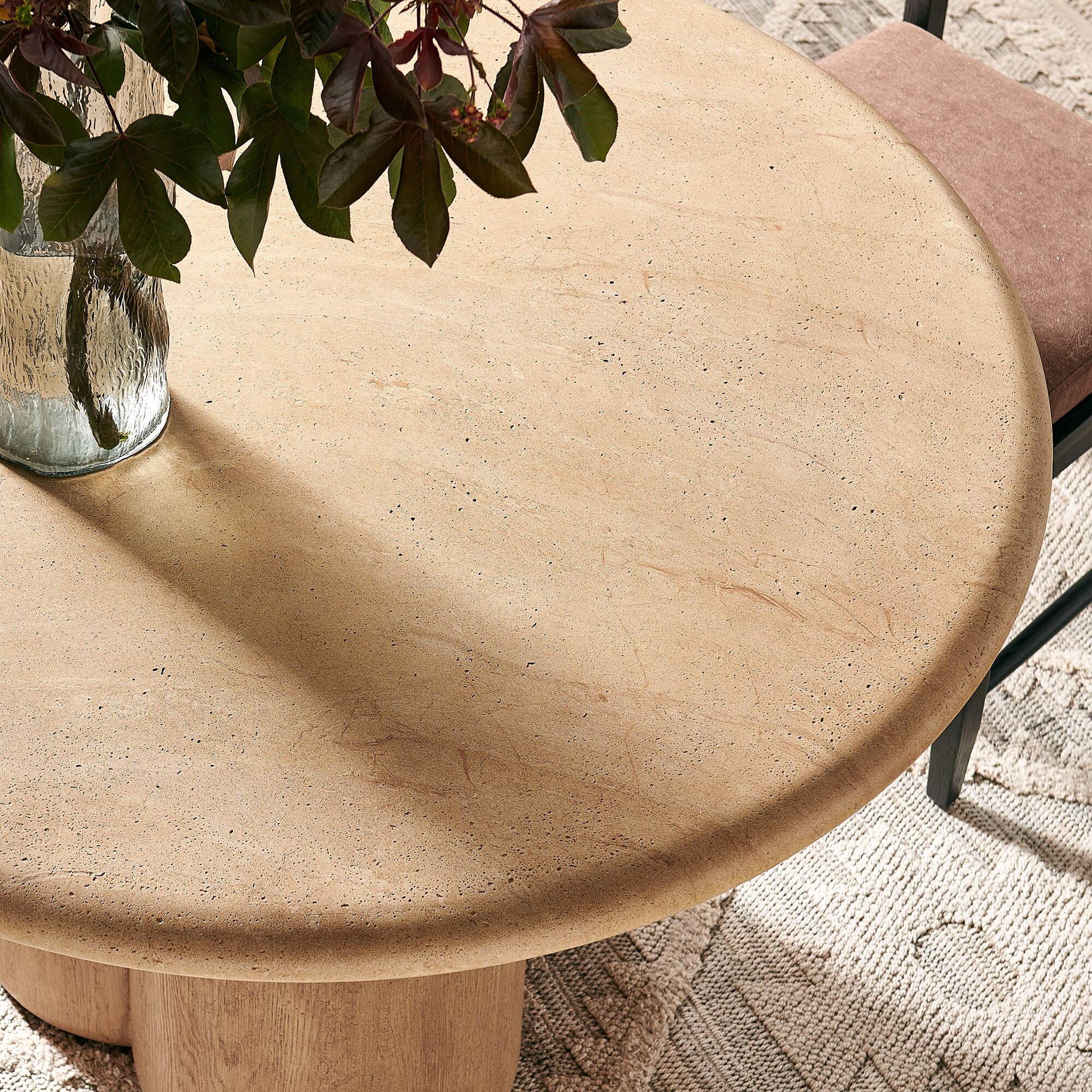 Alt View 5. Modway - Tori 48 Inch Round Indoor and Outdoor Patio Dining Table by Modway - Travertine.