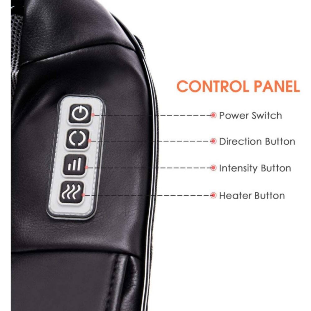 CONTROL PANEL  
- Power Switch  
- Direction Button  
- Intensity Button  
- Heater Button