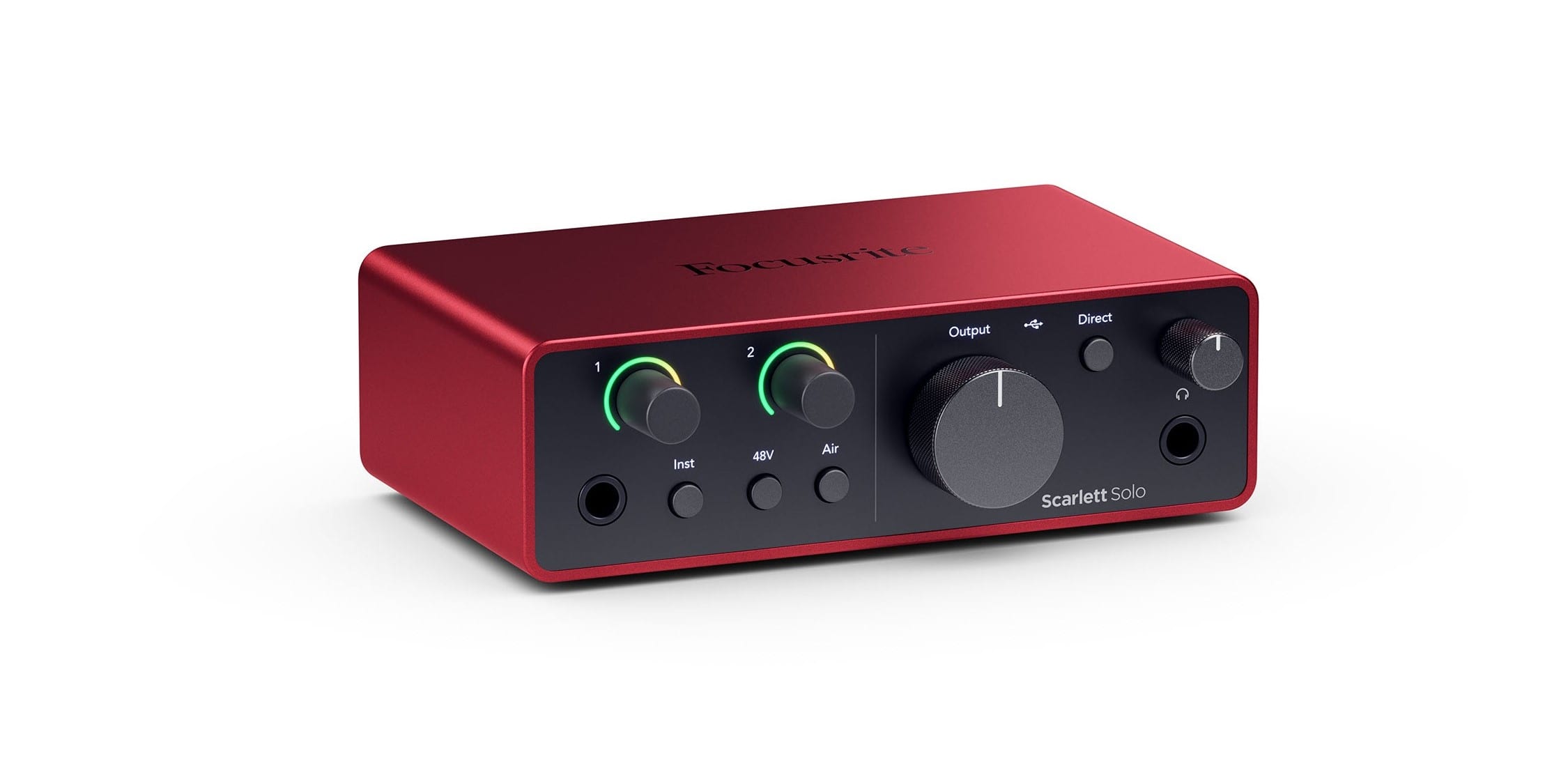 Angle. Focusrite - Scarlett Solo 4th Generation Audio Interface - Red.