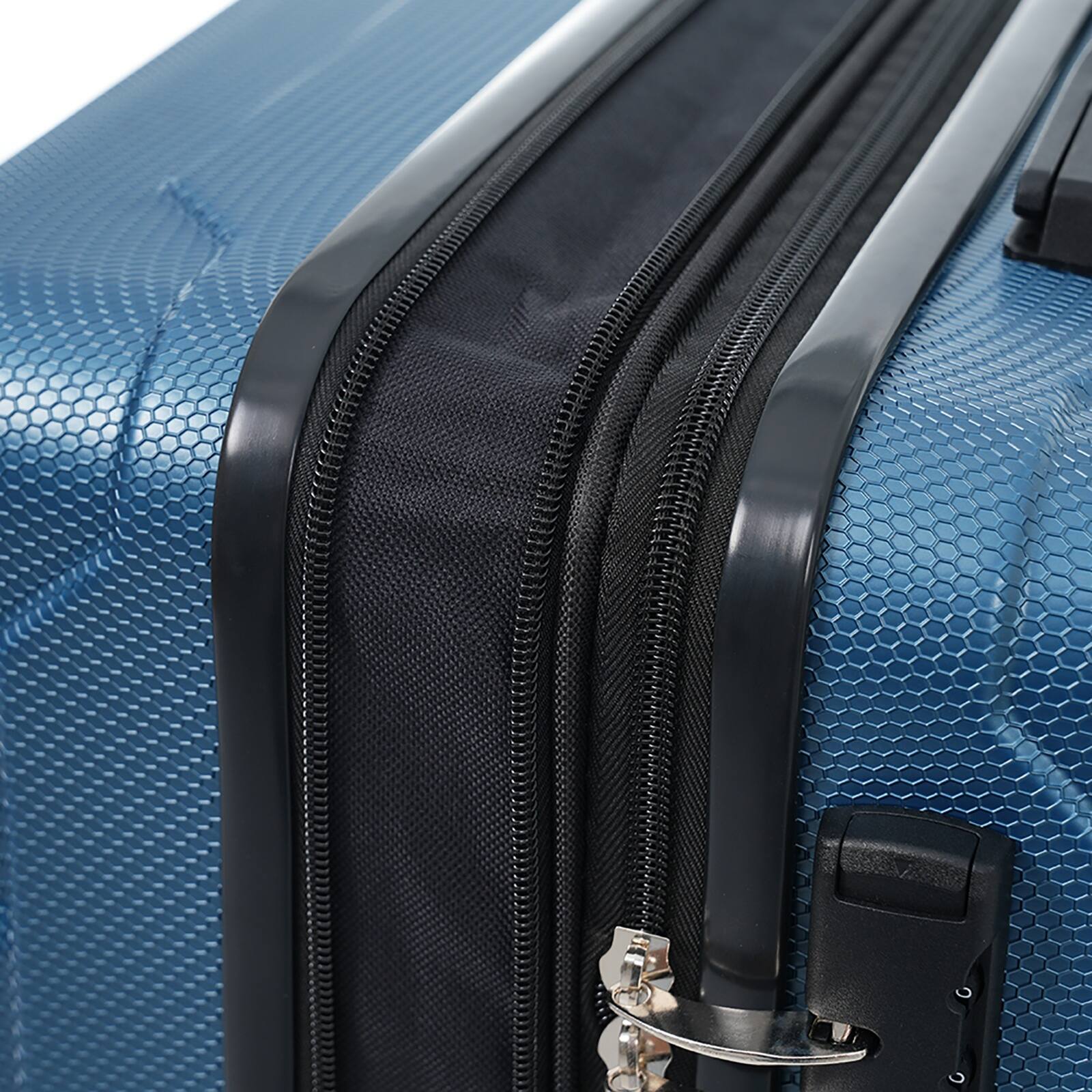 Alt View 6. PexFix - 24" Hardshell ABS Carry-On, Durable Expandable Travel Suitcase with Spinner Wheels, TSA Lock for Air Travel - Blue.