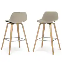 Simpli Home - Randolph Bentwood Counter Height Stool (Set of 2) - Natural - Front_Zoom
