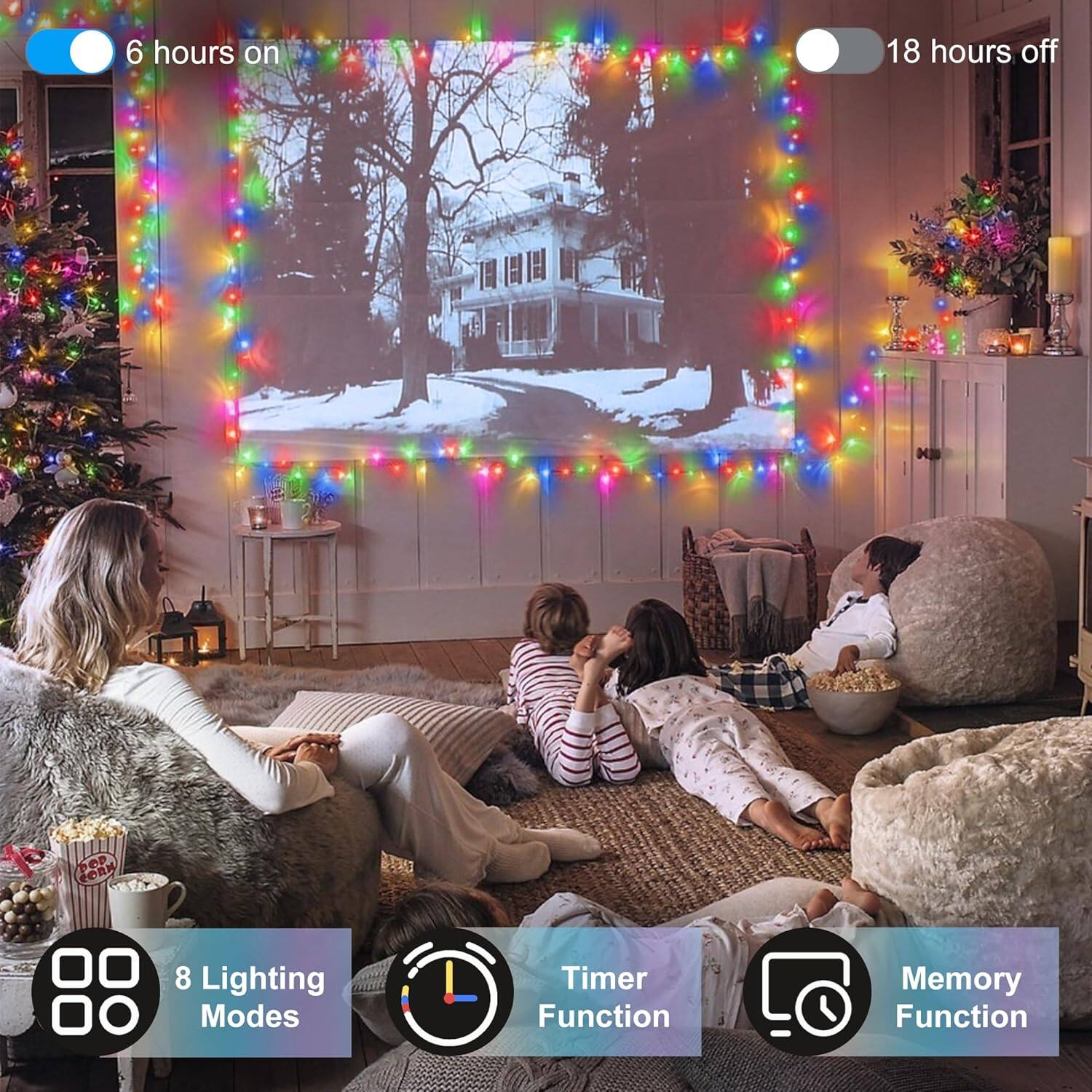 6 hours on  
18 hours off  

8 Lighting Modes  

Timer Function  

Memory Function