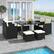 Alt View 4. Costway - 9 PCS Outdoor Dining Furniture Set Patio Conversation Set with Cushioned Seat - Black + White.
