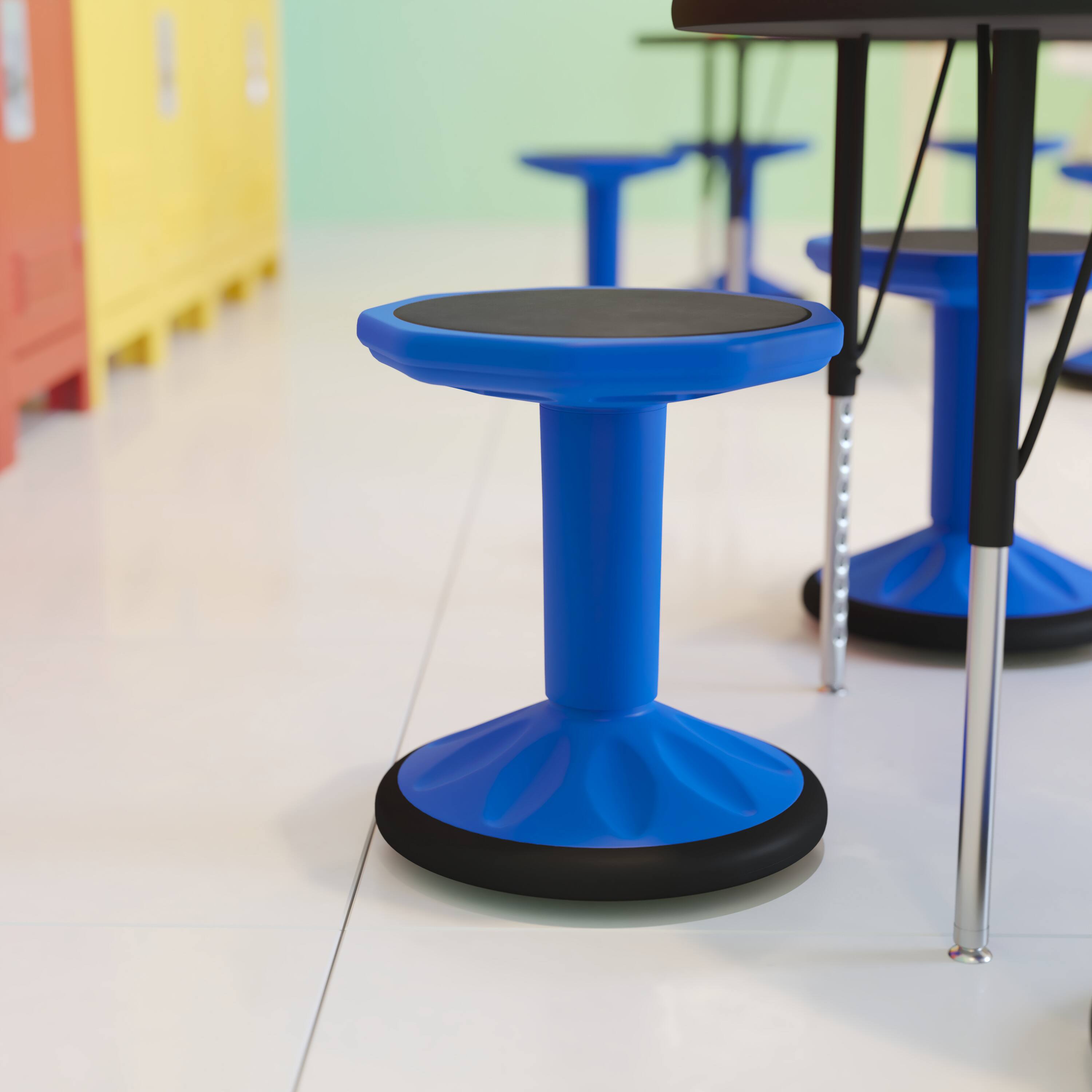Alt View 2. Flash Furniture - Lucas Fixed Height Kids Flexible Active Stool for Classroom and Home with Non-Skid Bottom in Blue, 16" Seat Height - Blue.