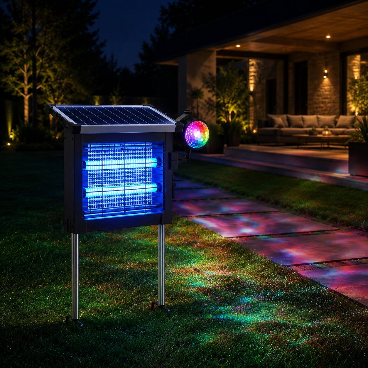Angle. Anysun - Solar Bug Zapper Outdoor – 4500V Mosquito Zapper with Projector Light, Cordless Fly Insect Zapper Waterproof for Patio - Black.