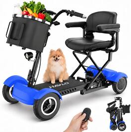 Eskute - Auto-Folding Mobility Scooter with Dual 350W Motors and Up to 15-Mile Range - Blue