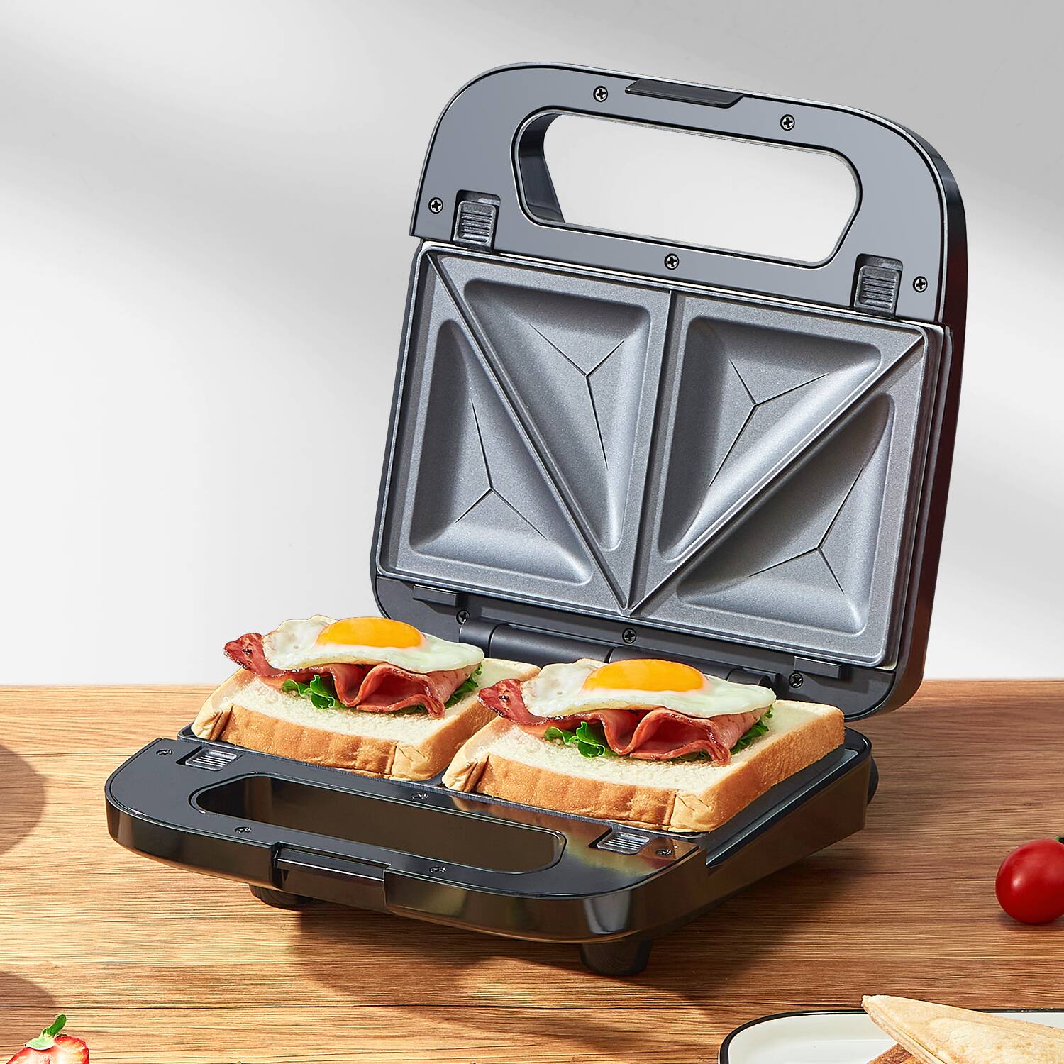 Alt View 8. KEINVE - 3-in-1 Waffle, Grill & Sandwich Maker, Panini Press Grill and Waffle Iron Set with Removable Non-Stick Plates - Black.