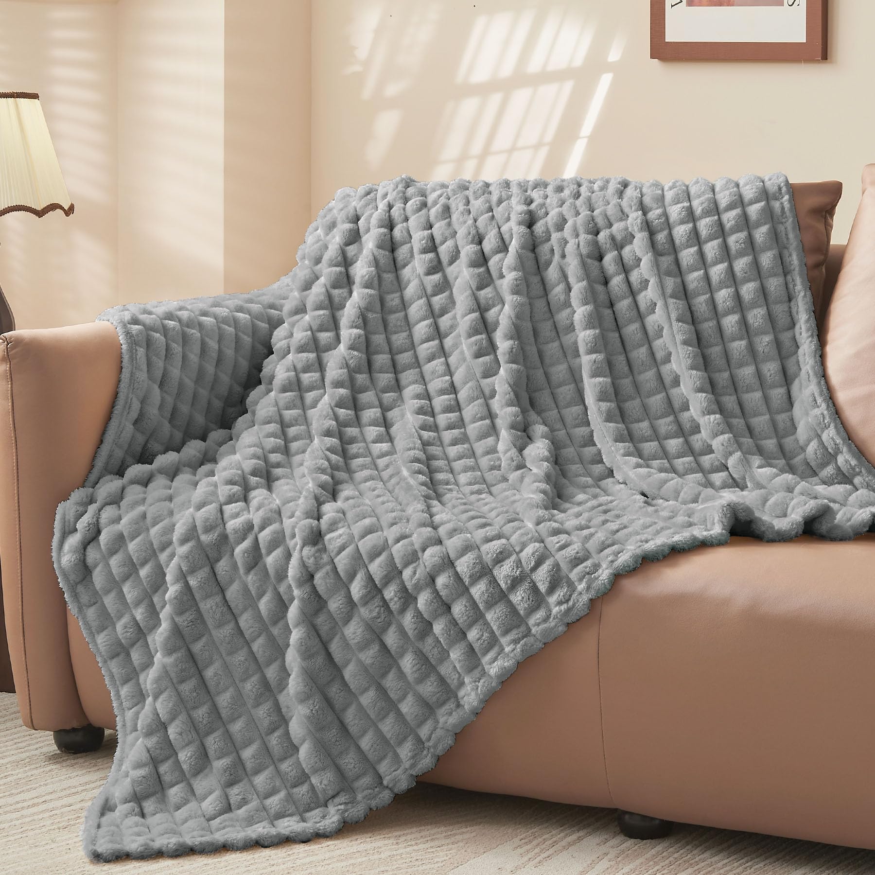 Alt View 1. Refined Abode Design - Throw Blanket For Couch And Bed  Super Soft Warm 3d Checkered Fluffy Fuzzy Fleece Luxurious Plush Cozy Room - Berry Pulple Twin(60"x80").