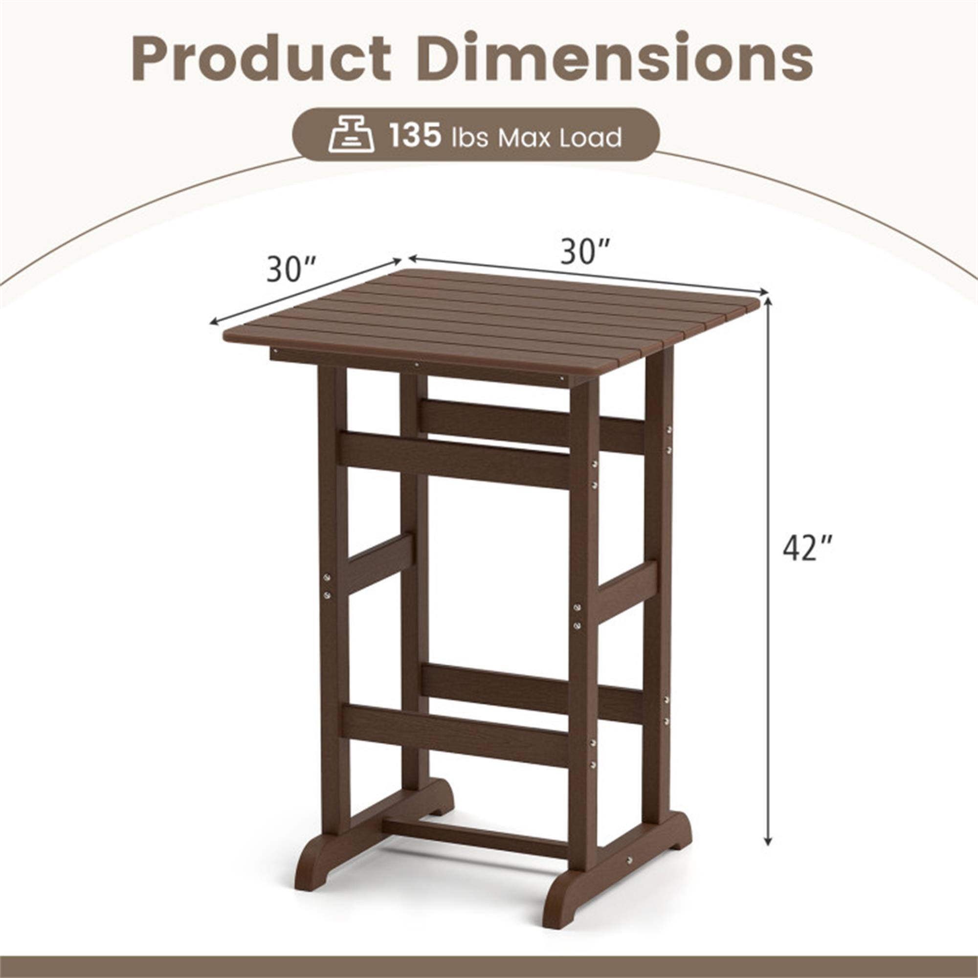 Product Dimensions  
135 lbs Max Load  
30" x 30" x 42"
