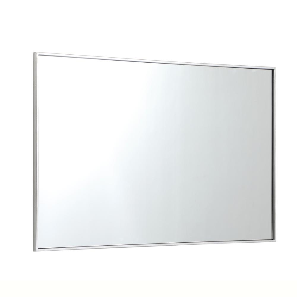 Alt View 2. Elegant Decor - Metal frame rectangle mirror 30 inch in silver - Silver.