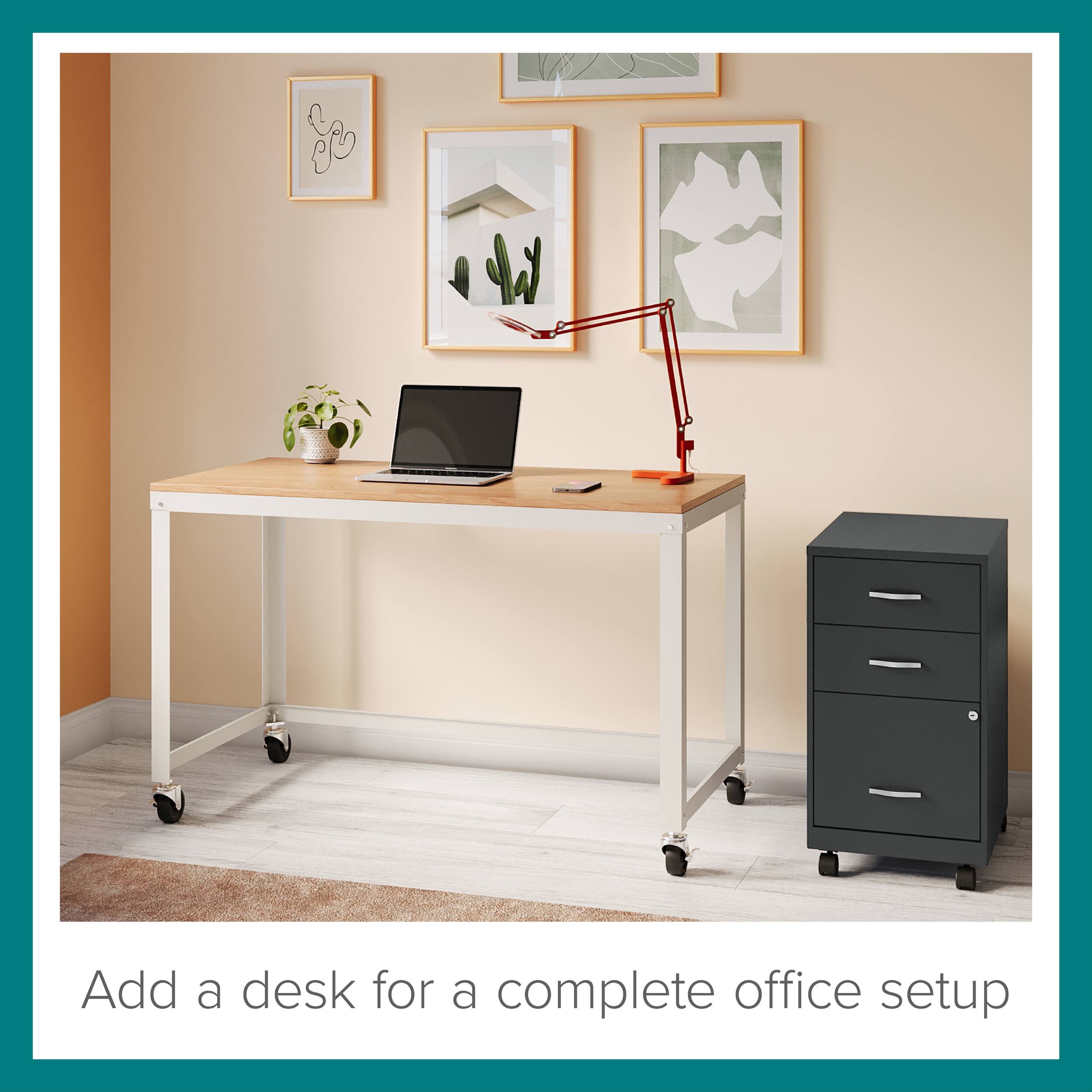 Add a desk for a complete office setup