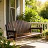 Fortune Candy - 5 FT Rustic Fir Wood Porch Swing, Handcrafted Outdoor Hanging Bench, Heavy-Duty 900lbs for Patio Garden - Deep Brown