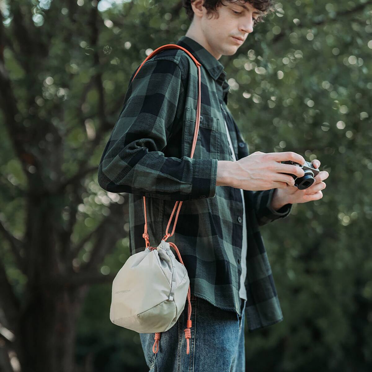 Alt View 4. PGYTECH - PGYTECH OneGo Drawstring Camera Bag - Forest.
