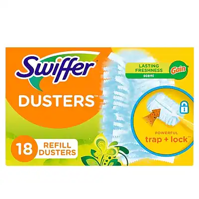 Swiffer Dusters
Lasting Freshness Gain Scent
18 Refill Dusters
Powerful Trap + Lock