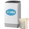 Electric 280W Full Automatic Washing Machine, 17.6Lbs Top Load Portable Washer with Drain Pump 10 programs 8 Water Level