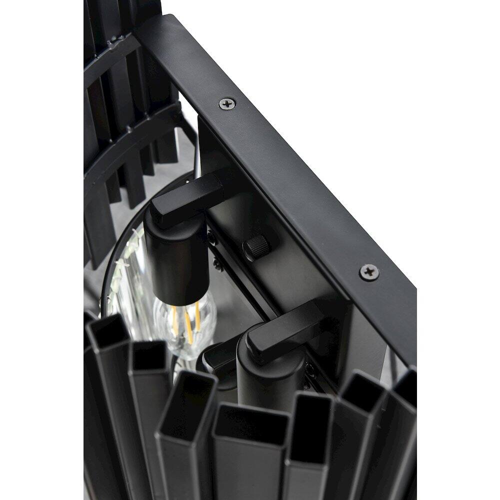 Alt View 1. Elegant Lighting - Willow 12 Inch Wall Sconce In Black - Black And Clear.
