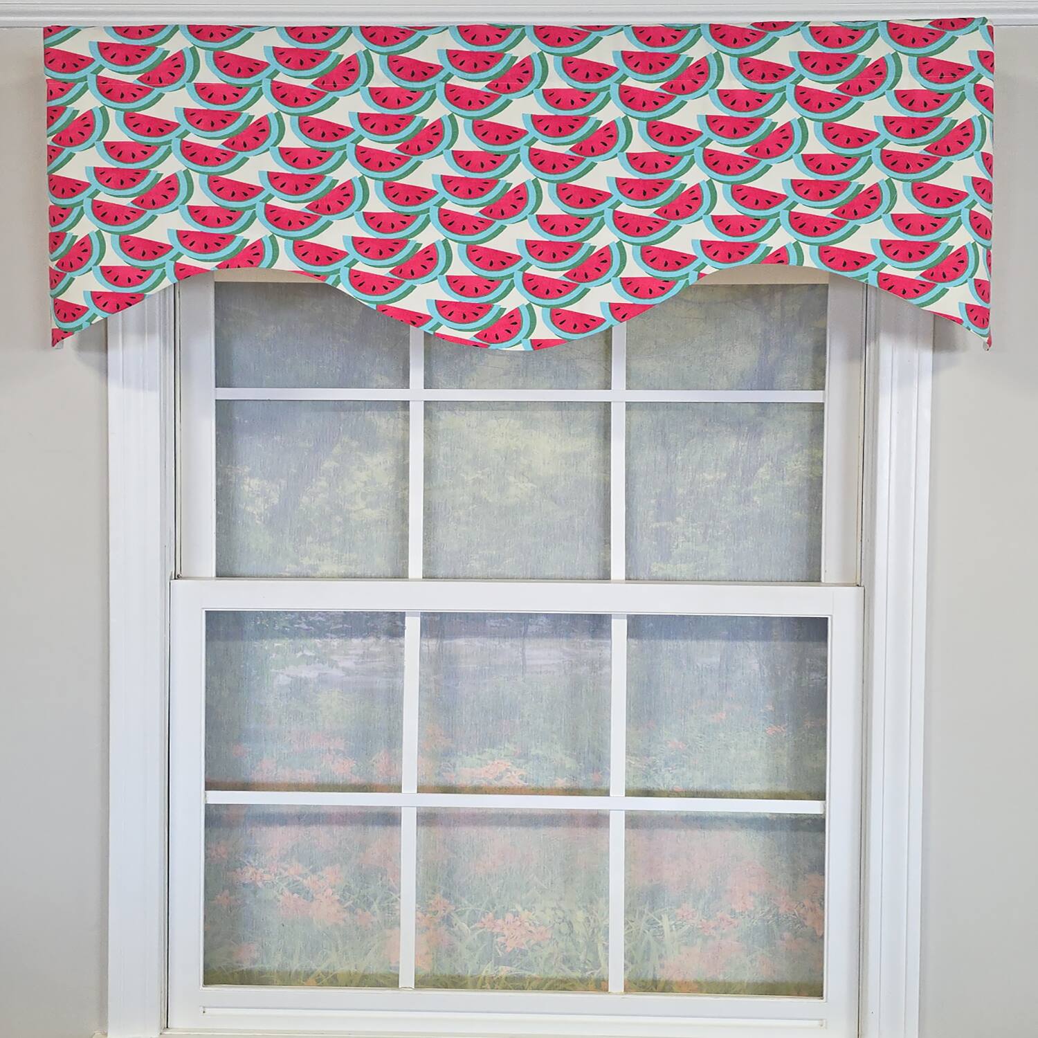 Angle. RLF Home - RLF Home Sandias Cornice Valance - 100% Cotton with Ivory Lining 50" x 17"  Cream - Cream.