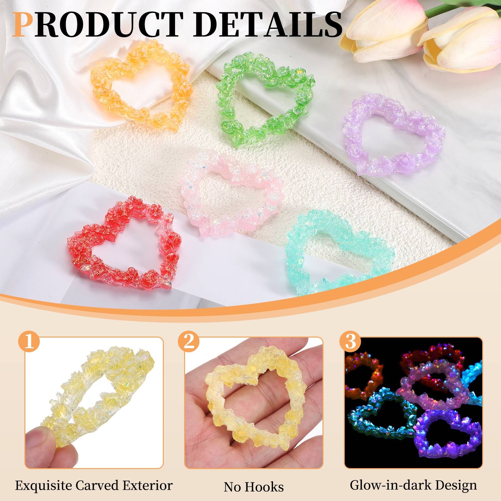 PRODUCT DETAILS

1. Exquisite Carved Exterior
2. No Hooks
3. Glow-in-dark Design