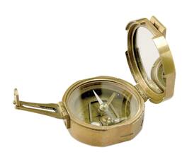 Zeckos - 3 Inch Diameter Handheld Brass Nautical Compass - Gold