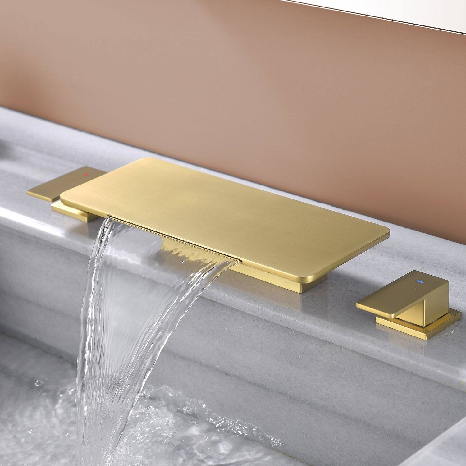 Alt View 4. Boyel Living - Brushed Gold Faucet SUS304 Waterfall Spout cUPC Quick Connect Temporary Shelf - Brushed Gold.