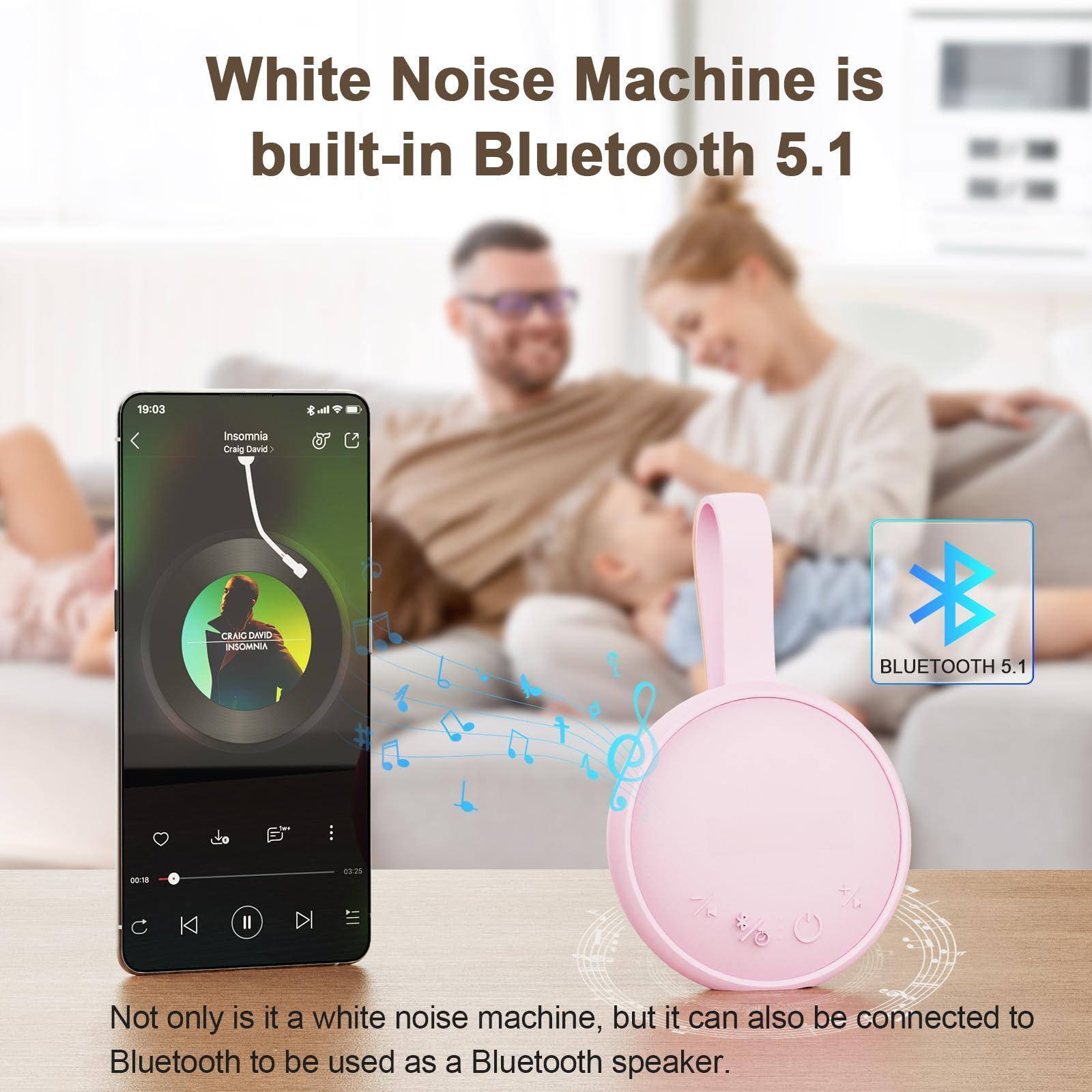 White Noise Machine is built-in Bluetooth 5.1

Not only is it a white noise machine, but it can also be connected to Bluetooth to be used as a Bluetooth speaker.