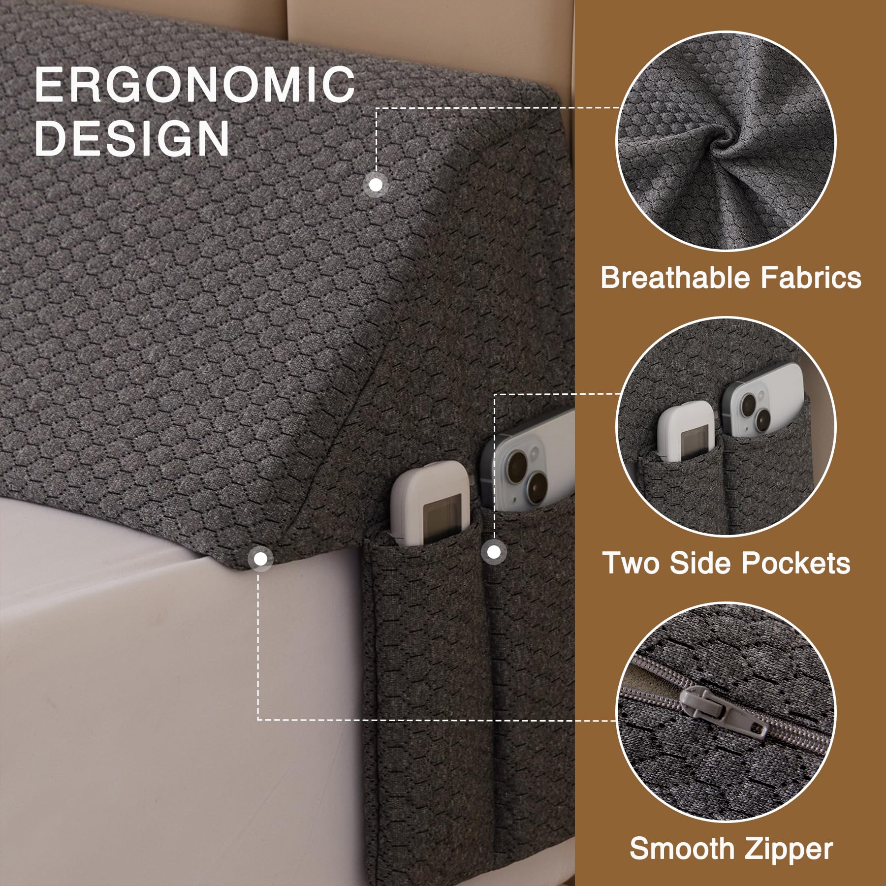 ERGONOMIC DESIGN

- Breathable Fabrics
- Two Side Pockets
- Smooth Zipper