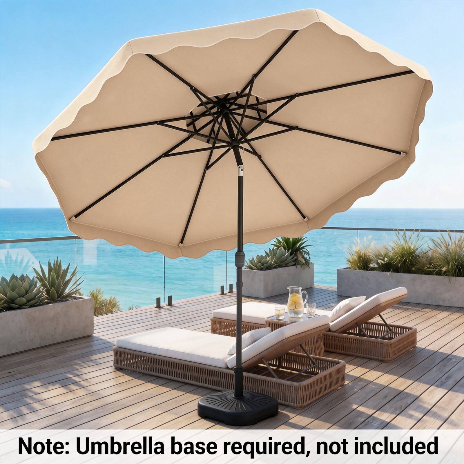Note: Umbrella base required, not included