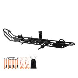 VEVOR - Motorcycle Carrier, 500 lbs Capacity, Heavy Duty Steel Hitch Mount Rack with Anti-Tilt Lock Device, Straps & Stabilizer - Black