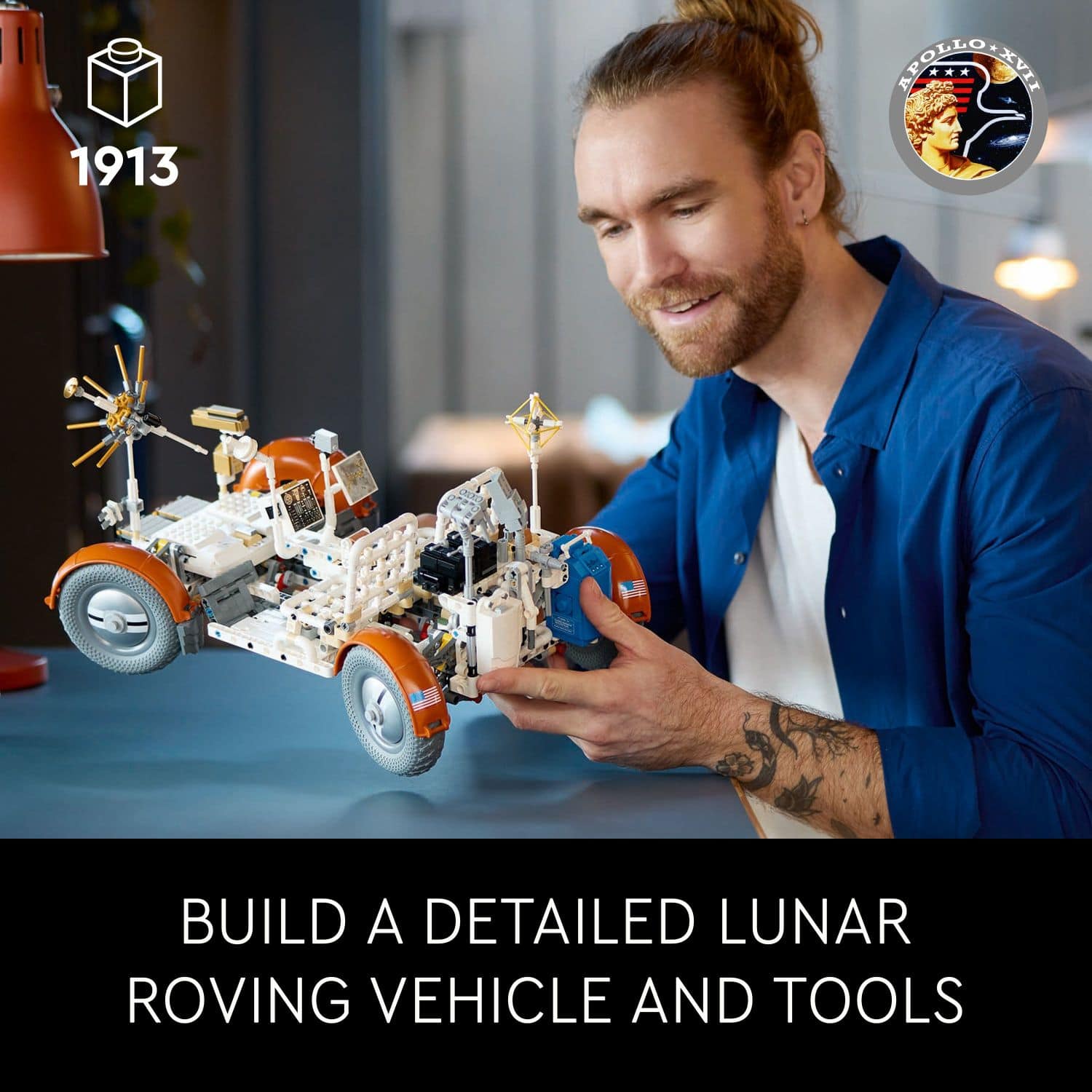 Build a detailed lunar roving vehicle and tools from 1913.