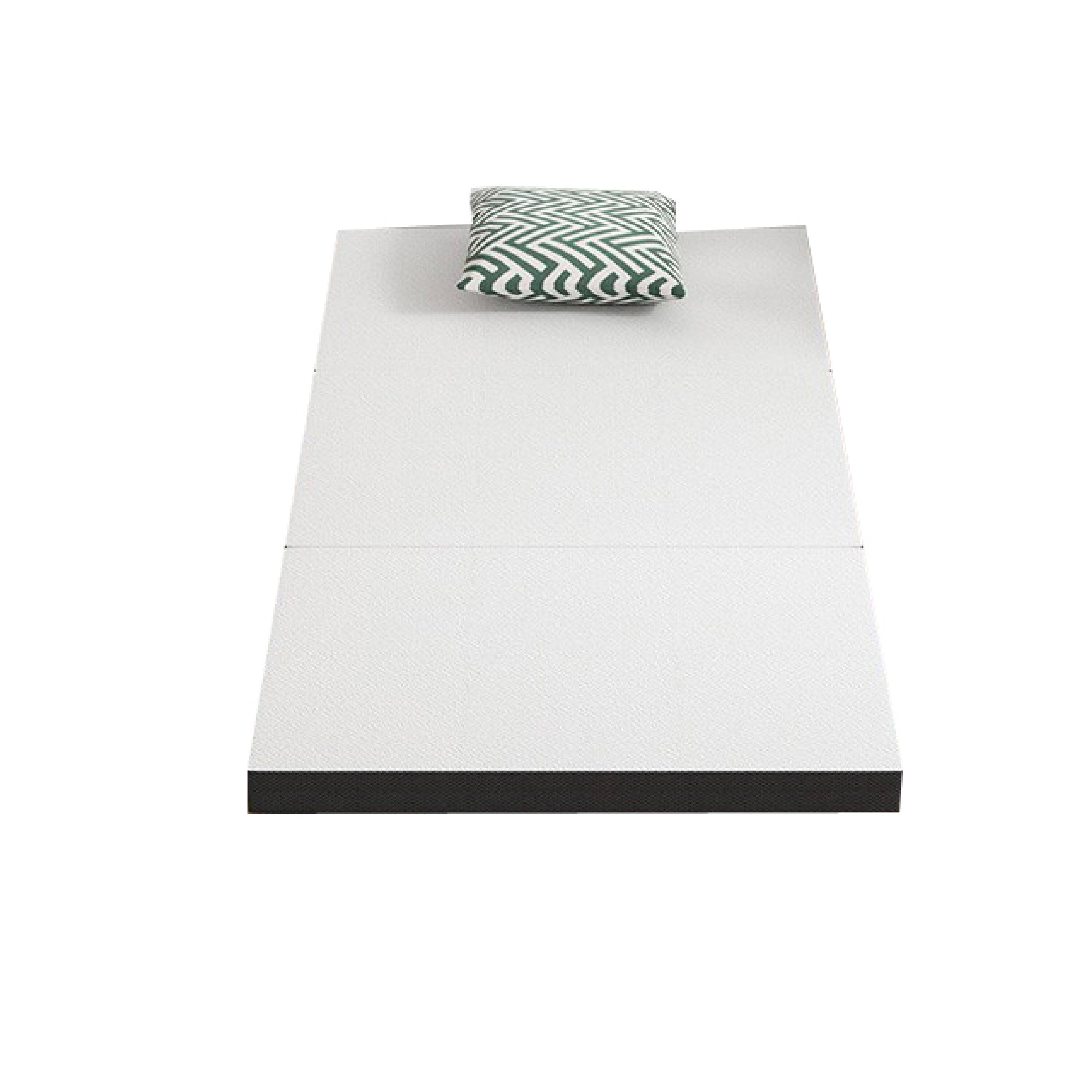 Angle. Manhattan Lane - Lesa Queen Size Mattress Topper, Gel Infused Trifold Memory Foam - White, Gray.