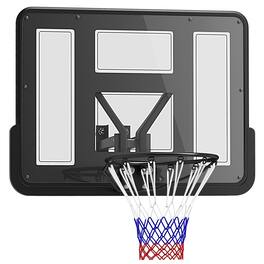 Soozier - Wall Mounted Basketball Hoop, Basketball Goal Combo Kit with 43" Reinforced Shatter Resistant Backboard - Black