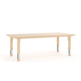 Emma + Oliver - 23.625"W x 47.25"L Rectangular Plastic Height Adjustable Activity Table - Natural