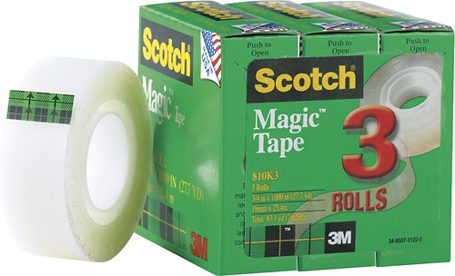 Scotch 810 Magic Tape 1 Inch Core 3/4 Inch By 36 Yards: Transparent Tapes  (021200073786-1)