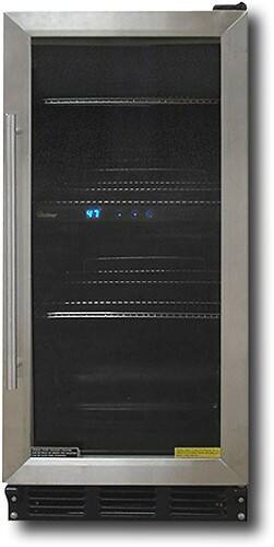 Front Standard. Vinotemp - 56-Can Beverage Cooler - Stainless-Steel/Black.