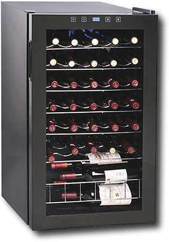 Angle View: Vinotemp - Butler Series 34-Bottle Wine Cooler - Black