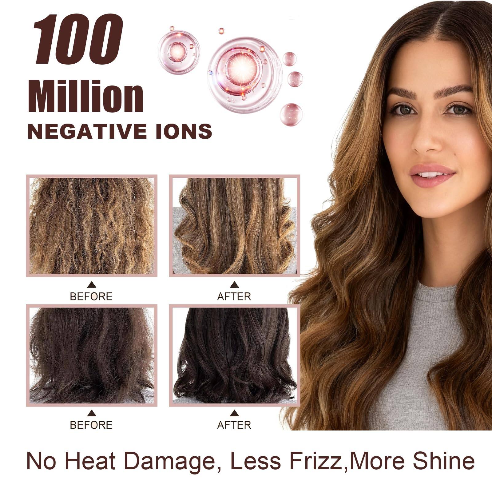 100 Million NEGATIVE IONS

BEFORE AFTER
BEFORE AFTER

No Heat Damage, Less Frizz, More Shine