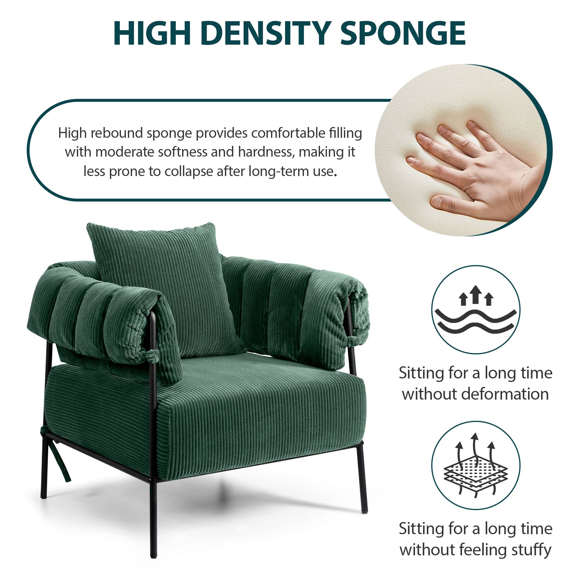 HIGH DENSITY SPONGE

High rebound sponge provides comfortable filling with moderate softness and hardness, making it less prone to collapse after long-term use.

Sitting for a long time without deformation

Sitting for a long time without feeling stuffy