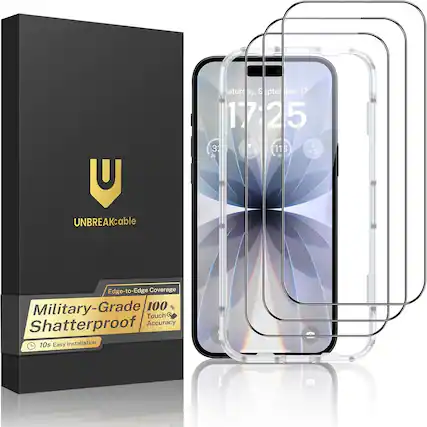 U
Saturday, September 17 17:25
0 32 :20 11B 18:25 26 A
UNBREAKable
Edge-to-Edge Coverage Military-Grade 100 Touch Shatterproof Accuracy 10s Easy Installation
SO Ensy
Accuracy