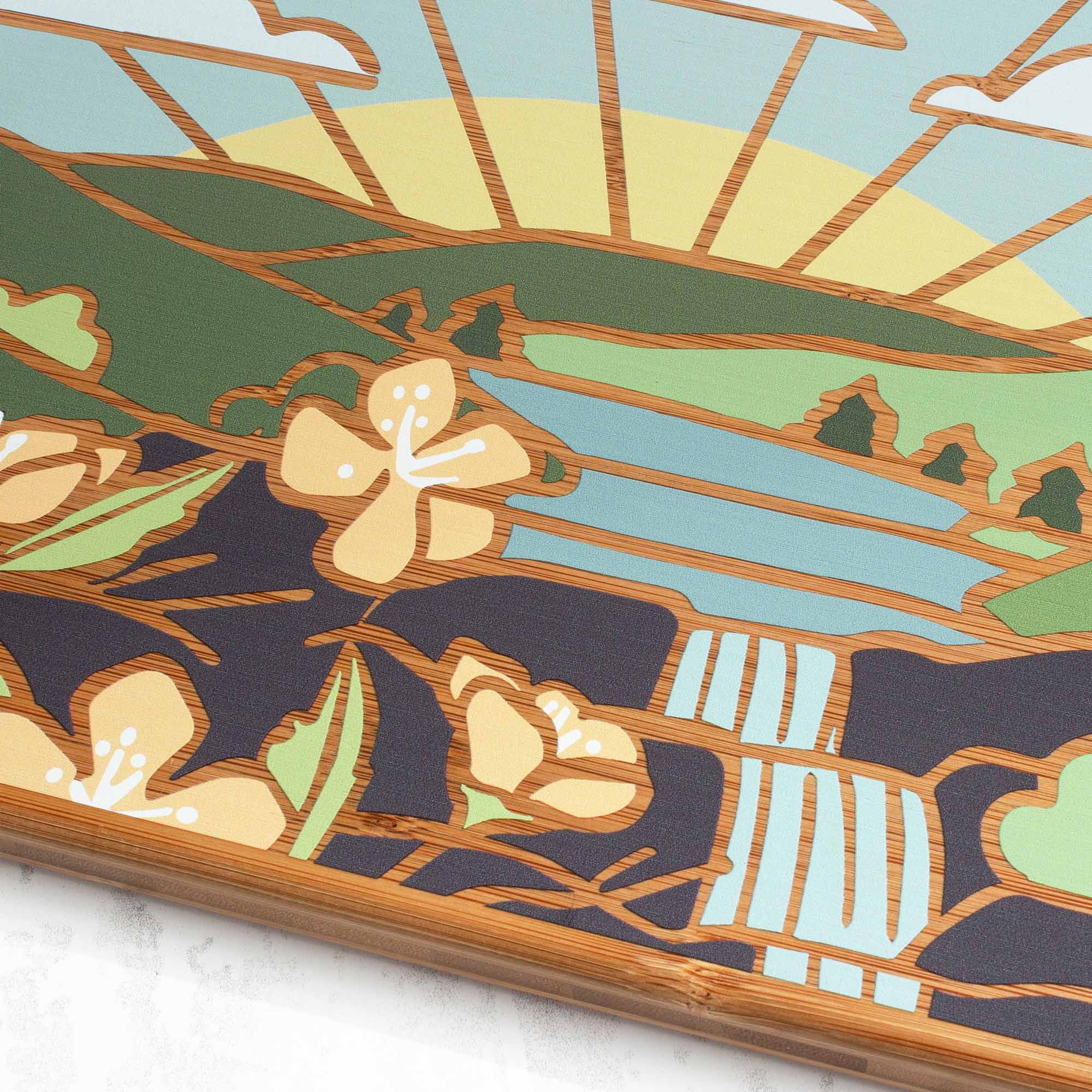 Alt View 2. Totally Bamboo - Pennsylvania Cutting Board with Artwork by Summer Stokes.