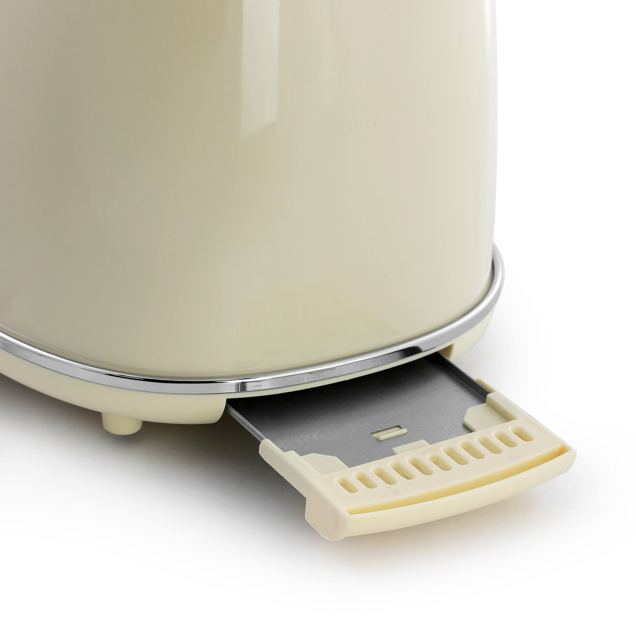Alt View 1. MegaChef - MegaChef 1.8 Quart Electric Tea Kettle and 2 Slice Toaster Combo in Gloss Cream - Cream.