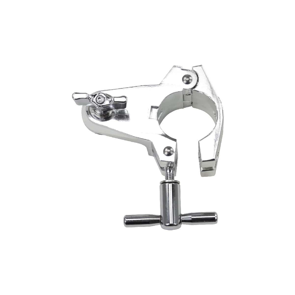 Left. Gibraltar Hardware - Chrome Multi-Clamp with Adjustable 12.7mm Angle Eye Bolt, Securely Mount any Dual Adjust Accessory to Rack System.