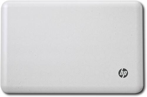 Front Standard. HP - Mini Netbook with Intel® Atom™ Processor - White Swirl.