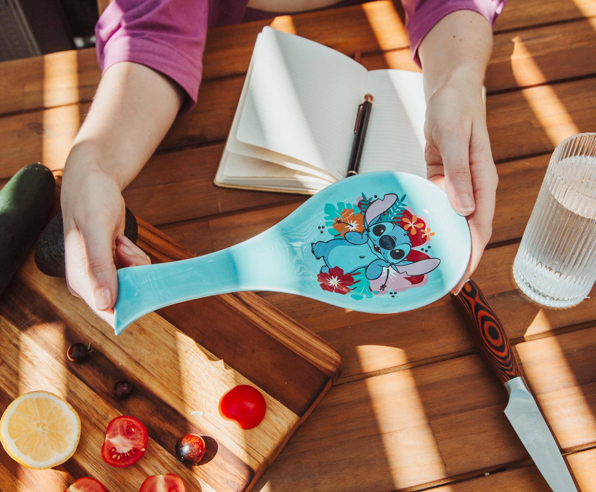 Alt View 3. Silver Buffalo - Disney Lilo & Stitch Hibiscus Flowers Ceramic Spoon Rest Holder - Blue.