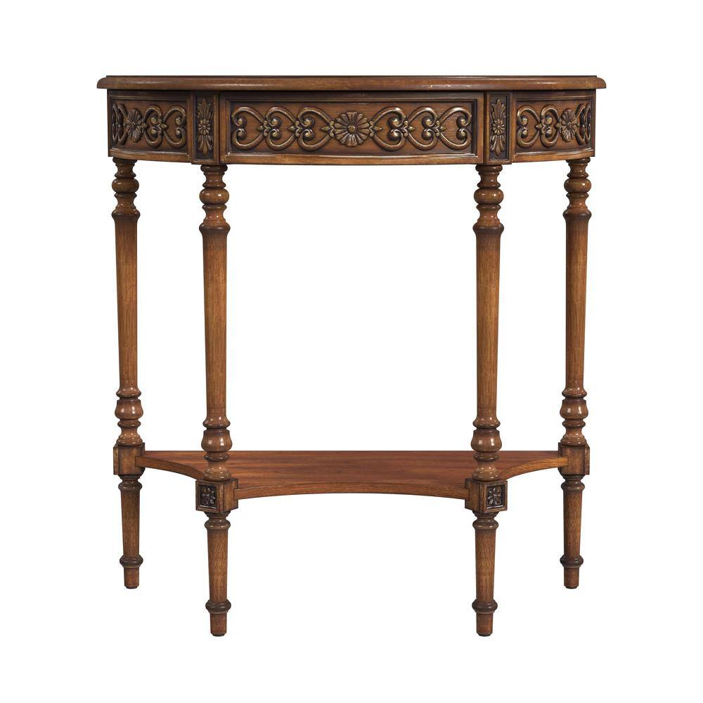 Alt View 2. Butler Specialty - Danelle Demilune Console Table - Medium Brown.