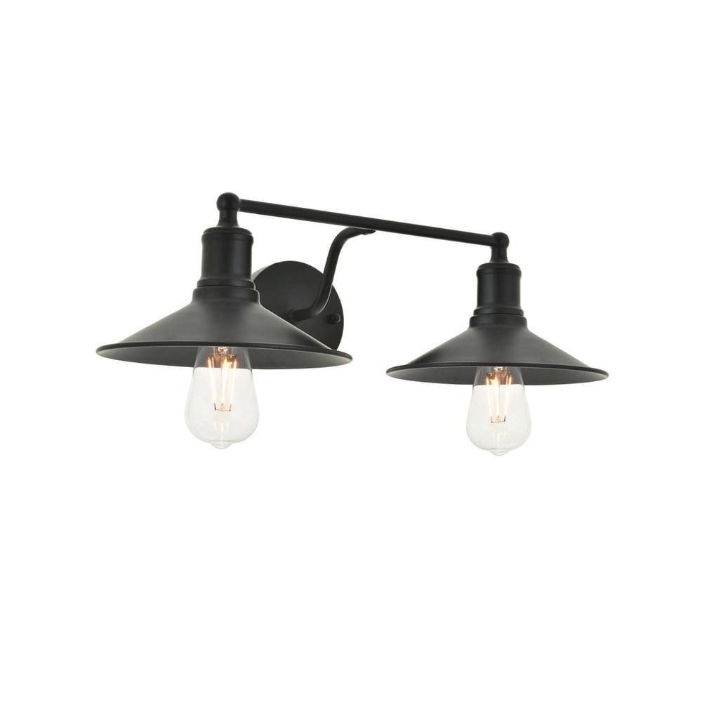 Alt View 2. Living District - Etude 2 light black Wall Sconce - Black.