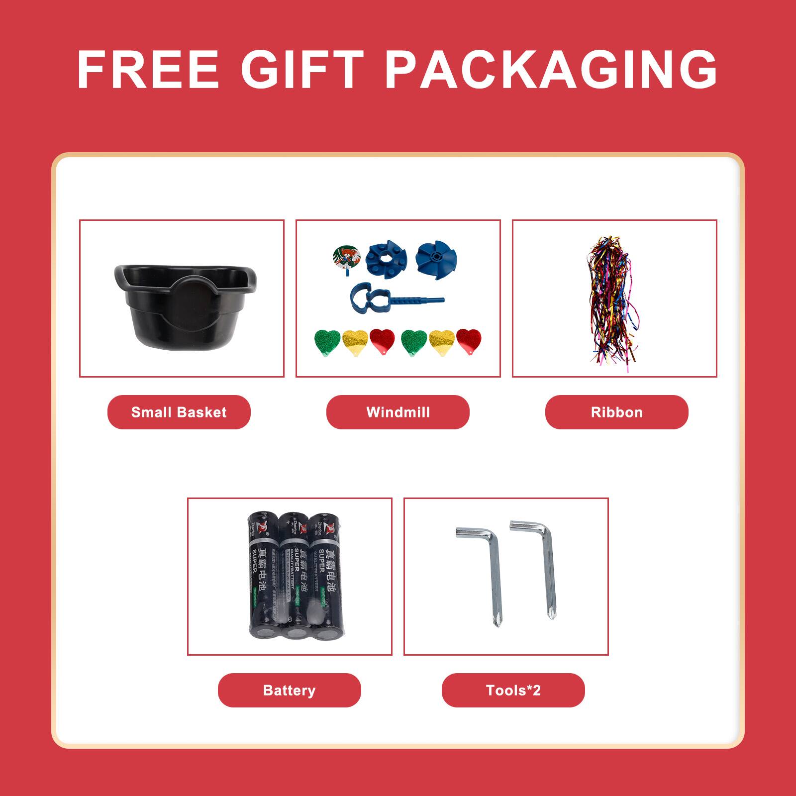 FREE GIFT PACKAGING

- Small Basket
- Windmill
- Ribbon
- Battery
- Tools*2