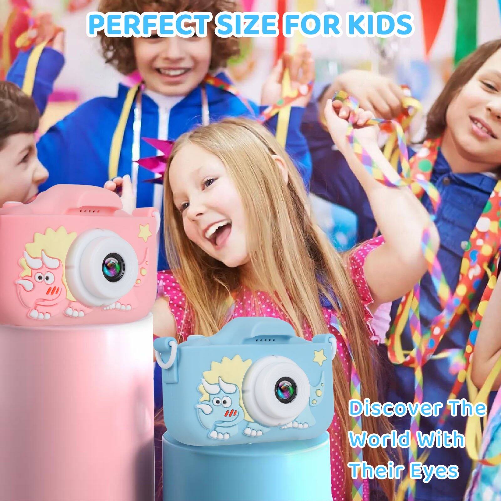 Wisairt Kids Camera with 32GB SD Card, 1080P Dual Lens Toy Camera with ...